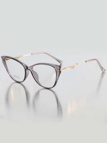 Cat Eye Women's Fashionable Design Glasses - Light Grey - View 4