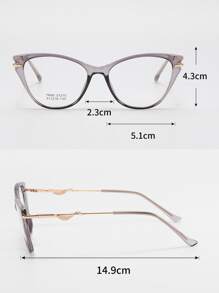 Cat Eye Women's Fashionable Design Glasses - Light Grey - View 5