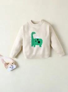 Baby Boy Cartoon Graphic Jumper - Beige - View 1
