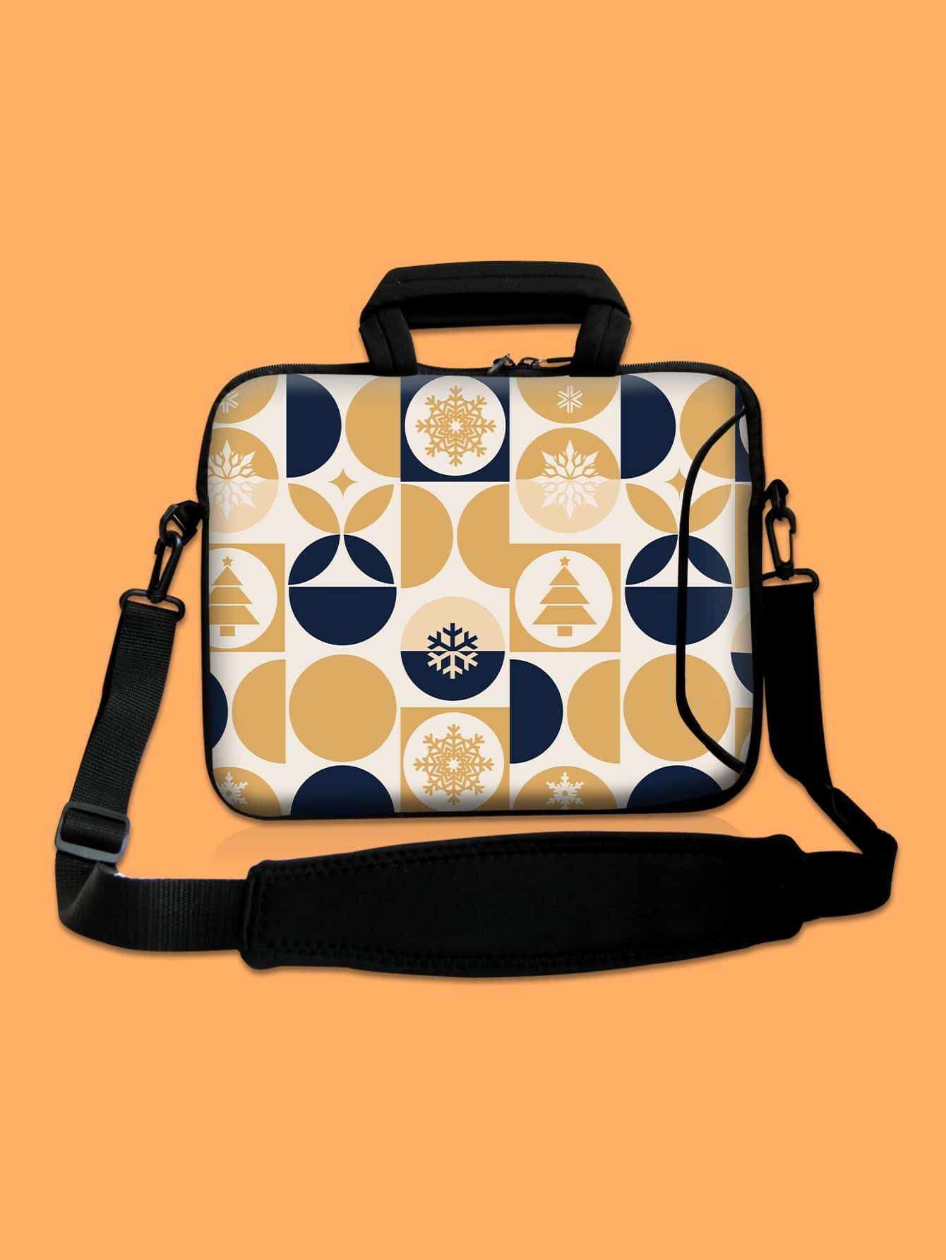 Christmas Tree Print Laptop Bag - Multicolor - View 1