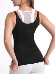 Sports Outdoor 1pc PU Polyurethane Sport Sweat Vest Shapewear Waist Trainer Corset - Black - View 2
