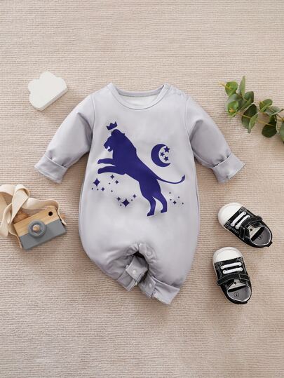 Yierying Baby Boy Cartoon Graphic Jumpsuit