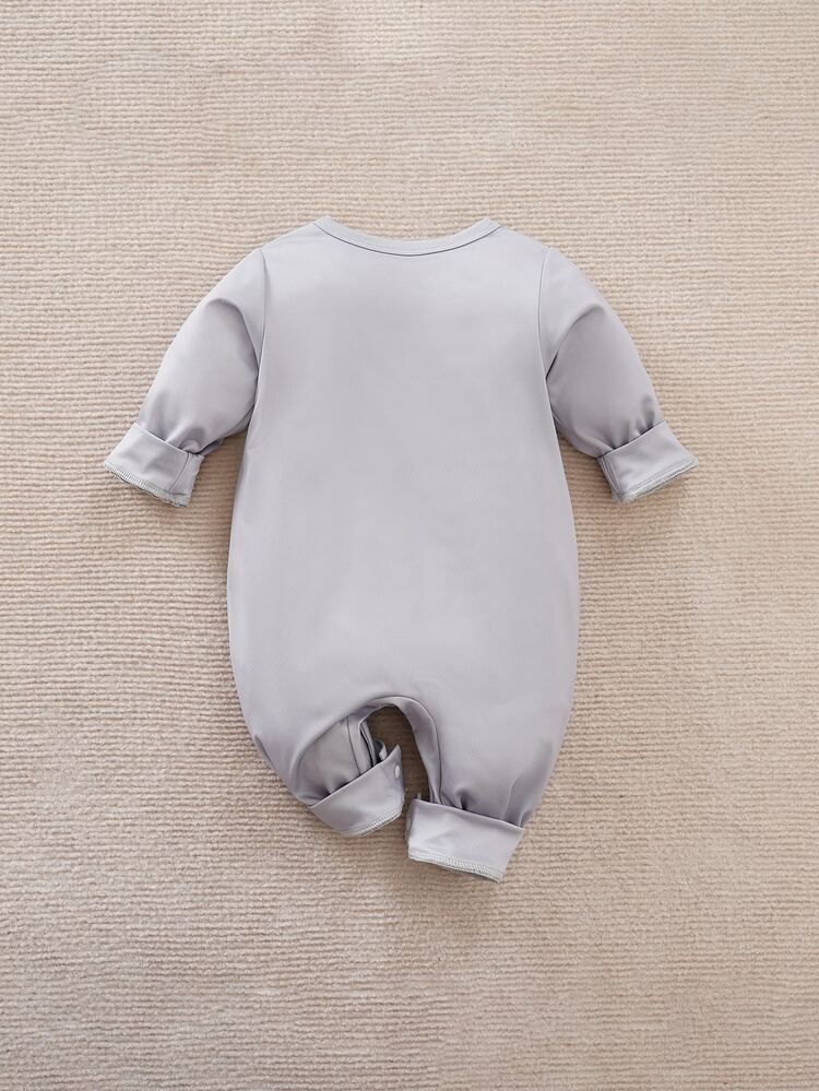 Yierying Baby Boy Cartoon Graphic Jumpsuit - Light Grey - View 2