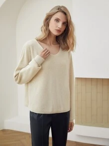 MOTF PREMIUM CASHMERE RELAXED FIT JUMPER - Apricot - View 4