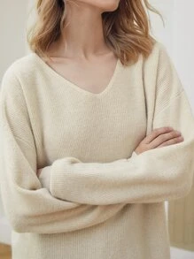 MOTF PREMIUM CASHMERE RELAXED FIT JUMPER - Apricot - View 3