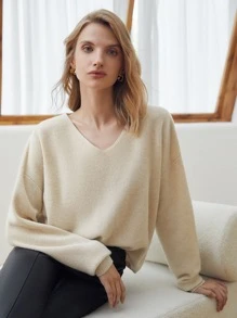 MOTF PREMIUM CASHMERE RELAXED FIT JUMPER - Apricot - View 8