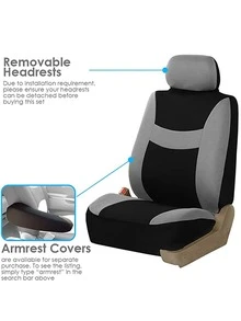 2pcs Colorblock Car Seat Cover - Multicolor - View 3