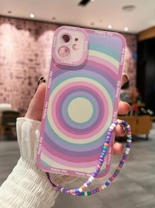 Vỏ điện thoại in hình tròn có dây buộc cườm - Nhiều màu - Xem 2
