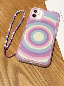 Vỏ điện thoại in hình tròn có dây buộc cườm - Nhiều màu - Xem 3