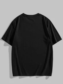 ROMWE MEN Guys Dinosaur Graphic Tee - Black - View 2