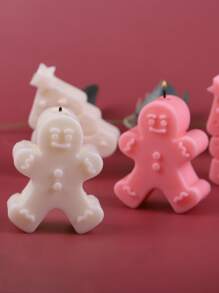 1pc Christmas Gingerbread Man Design DIY Silicone Mold - White - View 1