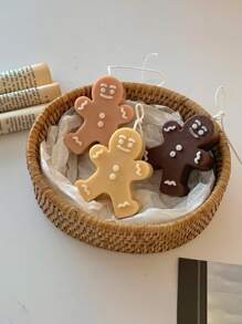 1pc Christmas Gingerbread Man Design DIY Silicone Mold - White - View 4