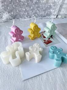 1pc Christmas Gingerbread Man Design DIY Silicone Mold - White - View 5