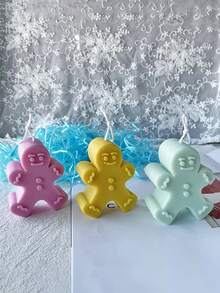 1pc Christmas Gingerbread Man Design DIY Silicone Mold - White - View 6