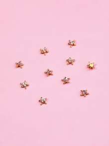 10pcs 3D Star Design Nail Art Decoration - Gold - View 2