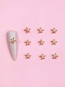 10pcs 3D Star Design Nail Art Decoration - Gold - View 3