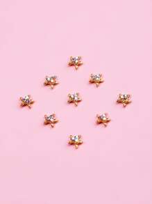 10pcs 3D Star Design Nail Art Decoration - Gold - View 4