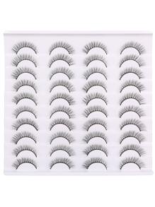 20pairs Natural False Eyelashes - Black - View 2