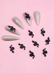 10pcs Snake Shaped Resin Nail Art Decoration - Multicolor - View 1