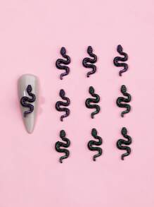 10pcs Snake Shaped Resin Nail Art Decoration - Multicolor - View 4