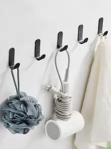 3入組碳鋼免打孔素色壁掛鉤適用於客廳臥室浴室