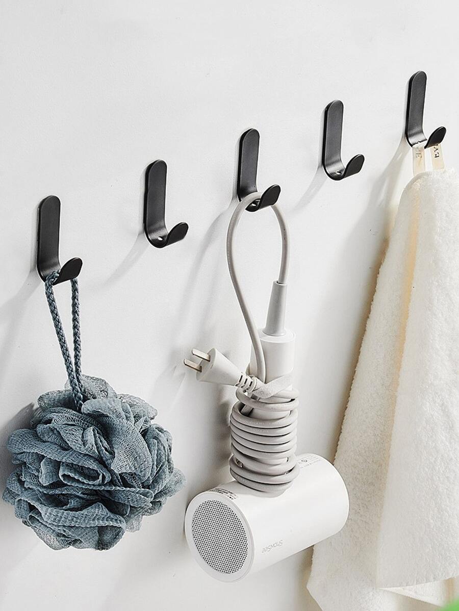 3入組碳鋼免打孔素色壁掛鉤適用於客廳臥室浴室