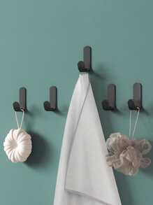 3入組碳鋼免打孔素色壁掛鉤適用於客廳臥室浴室