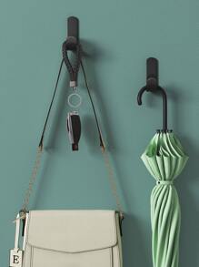 3入組碳鋼免打孔素色壁掛鉤適用於客廳臥室浴室