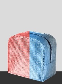 1pc Bear Patch Decor Waterproof Lunch Bag - Purple - View 4