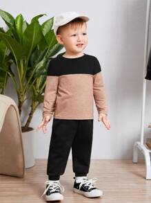 SHEIN Baby Boy Two Tone Tee - Multicolor - View 6