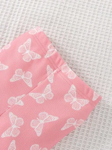 Baby Butterfly Print Leggings - Baby Pink - View 5