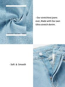 SHEINBlues Belted Cargo Jeans - Light Wash - View 10