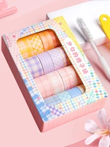 20 cuộn băng Washi họa tiết kẻ sọc - Nhiều màu - Xem 3
