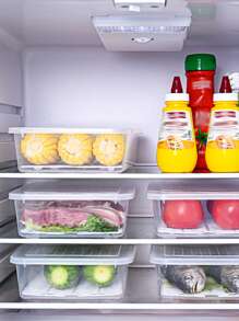 1pc Plastic Clear Food Storage Box - Clear - View 4