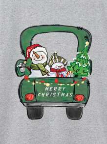 Áo thun nữ Giáng sinh Giải trí - Xám - Xem 4