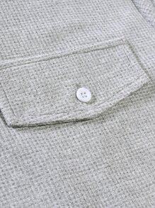 Manfinity Homme 男士翻蓋細節POLO衫 - 淺灰色 - 查看 6