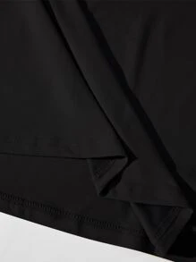 SHEIN LUNE Christmas Print Tee - Black - View 5