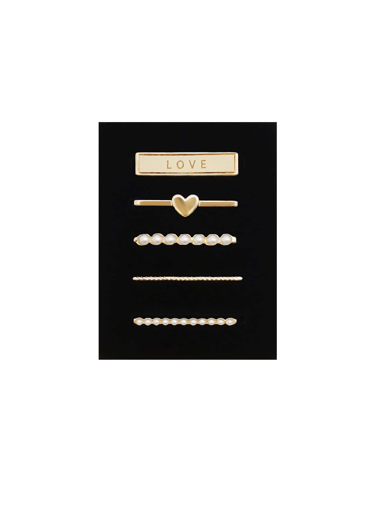 5pcs Heart Design Watchband Ring