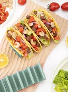 SHEIN Basic living 1pc Multi-grid Taco Holder, Blue PP Taco Stand, Rack Hold Up To 4 Tacos Each Keeping Shell Upright - Blue - View 4