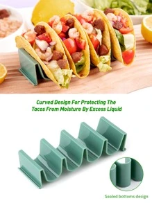 SHEIN Basic living 1pc Multi-grid Taco Holder, Blue PP Taco Stand, Rack Hold Up To 4 Tacos Each Keeping Shell Upright - Blue - View 5