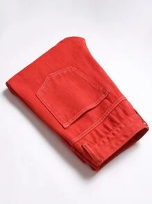 Quần Jeans Nam Ôm Dáng Rách Rách Xỉn - Đỏ - Xem 3