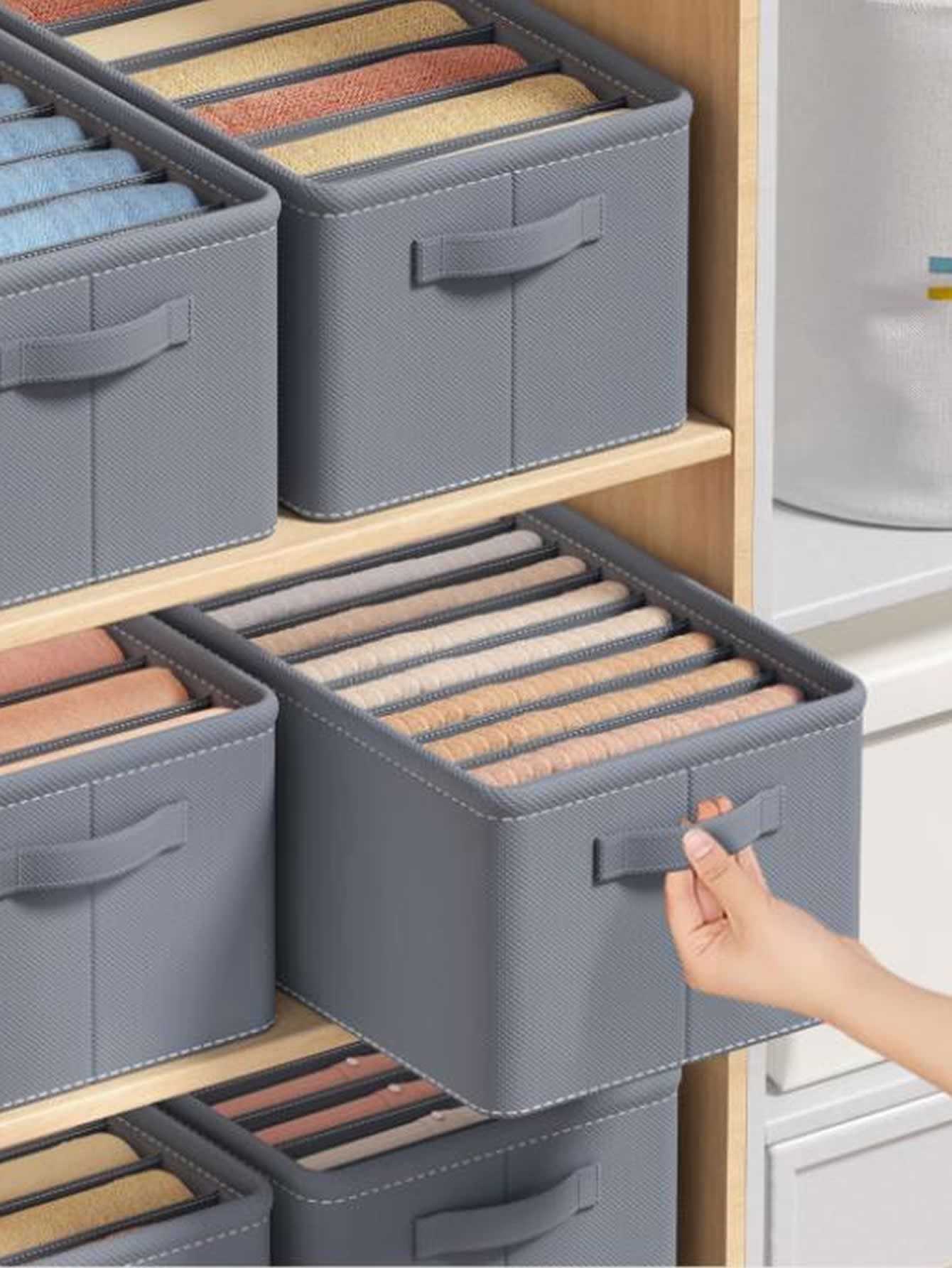 1入組加厚隔層收納盒 - 灰色 - 查看 1