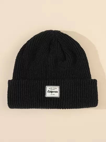 Letter Patch Decor Beanie