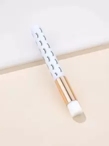 1 pieza Brocha de maquillaje con estampado de pestaña - Blanco - Ver 1