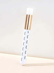 1 pieza Brocha de maquillaje con estampado de pestaña - Blanco - Ver 2