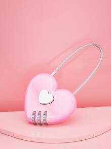 1pc Khóa mật khẩu hình trái tim - Hồng - Xem 1