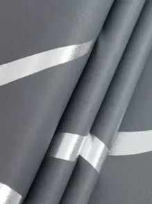 Cortina una sola pieza con estampado de dibujo - Gris - Ver 4
