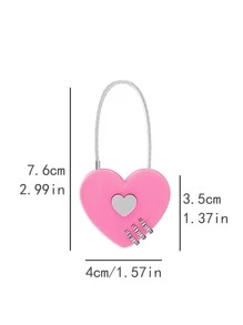 1pc Khóa mật khẩu hình trái tim - Hồng - Xem 6
