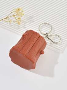 Tree Stump & Squirrel Design Fidget Toy Charm Keychain - Multicolor - View 4