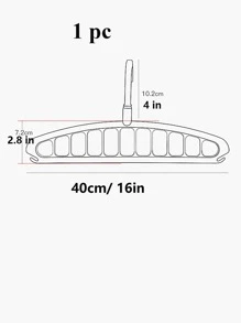 1pc Plastic Foldable Clothes Hanger Storage Rack, Nordic Plastic Multifunction Collapsible Hanger For Bedroom - White - View 5